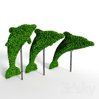 Dolphin topiary sculpture