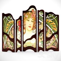Decorative screen art nouveau