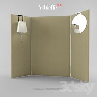 Screen furniture with mirror and lamp Vidieffe