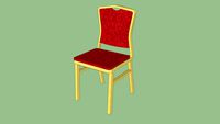 Burgundy/Gold Compact Chair