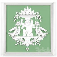 stucco angel and bird