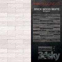 3d Panel Brick wood White