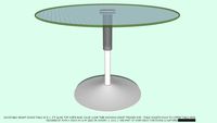 DINING TABLE ADJ HT 42DX.5T GL TOP WHITE COLOR BASE BY JOHN A WEICK RA