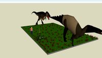 Tyrannosaurus chasing Anatotitan