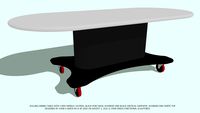 TABLE DINING ROLLING ROUNDED VERT SUPPORT & TOP BY JOHN A WEICK RA