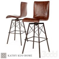 Crenshaw Industrial Loft Iron Leather Bar Stool