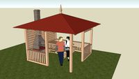 Simple wooden garden house