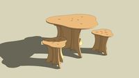 ShopBot 3-lobed table and stools