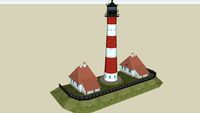 Leuchtturm Westerheversand mit Wärterhäuschen