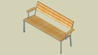 G01 14 light bench 150 with 2 armrests