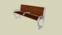 Forms+Surfaces Backed Trio Bench, 6 foot, backed, FSC 100% Ipé hardwood slats, one armrest
