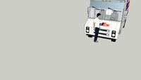 Sang has a fedex truck