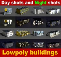 lowpoly buildings (set2)3d model