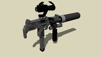 UZI, Upgraded with: Aim-Point, Flash Ligth, Silencer, and a grip
