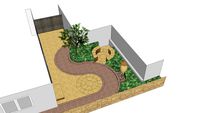Low maintenance courtyard garden design by MIke Bradley