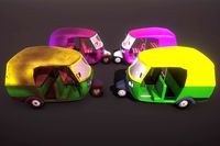 Autorickshaw Low-Poly