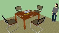mesa cangrejera rectangular de 4 patas de Antonio Marques