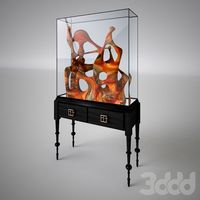 Display cabinet with sculptural coral
