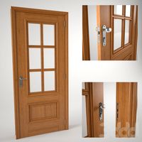 Wooden door and glass Brazilian standard