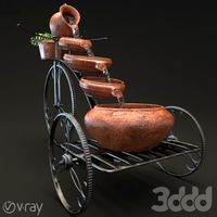 Декоративный водопад с цветами.