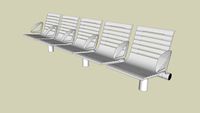 Forms+Surfaces Tecno RS Seating, five backed seats, angled armrests, cylindrical mounting posts