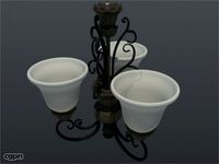 Three Light UF Traditional Chandelier3d model