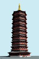 The TianNing Temple Pagoda3d model