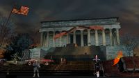 LINCOLN MEMORIAL/MONUMENT POSTAPOCALYPTIC/FALL OUT STYLE
