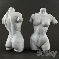 The torso of a female figure