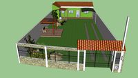 Planta de edícula com jardim