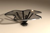 Glass Metal Table 3D Model