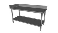 Worktable w/Back & Side Splashes & Under-Shelf WT2-30-US-72]