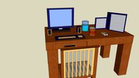Computer Desk and Computer