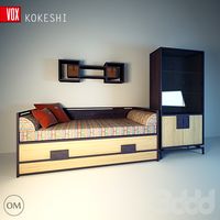 кровать, полка, шкаф книжный Kokeshi VOX