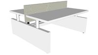 Ahrend Four_Two desk, Side panel leg double 2x180x80 with screen