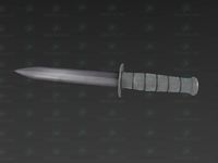 3D Model Combat Knife Low-Poly
