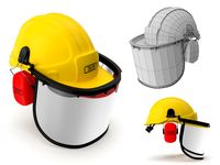 Safety Helmet with Face and Ears Cover3d model
