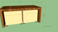 Coffee Table with 2 Stowed Poufs