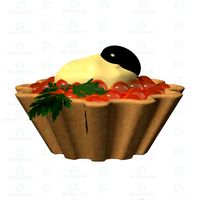 3D Model Tartlet with caviar