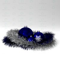 3D Model Christmas decorations and Tinsel