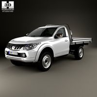 3D model of Mitsubishi Triton Single Cab Alloy Tray 2015