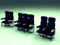 Airliner Coach Class Seats3d model