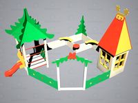 3D Model Sandbox with a slide "Little House on the skirt"