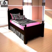 3D model of Ashley Jaidyn Twin Poster Bed
