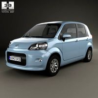 3D model of Toyota Porte 5-door hatchback 2012
