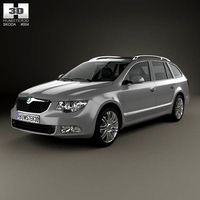 3D model of Skoda Superb (B6) Combi 2011