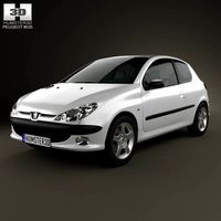 3D model of Peugeot 206 hatchback 3-door 2005