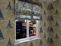3D Model Roman shade in a nautical theme