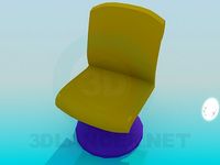 3D Model A chair on the stem with round pillar