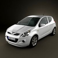 3D model of Hyundai i20 3-door 2010